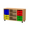Chariot de 12 bacs et 3 tablettes