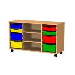 Chariot de 8 bacs et 3 tablettes