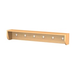 Schülergarderobe 6 Haken mit Bord