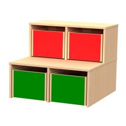 Tribuna per aula a 2 corpi con cassetti