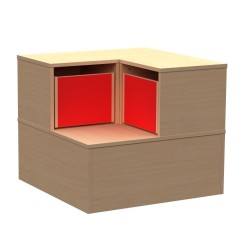 Tribuna angolare con cassetti
