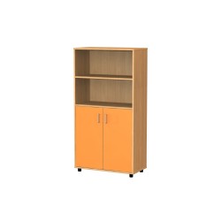 Armoire 4 compartiments, portes en partie basse 154 cm