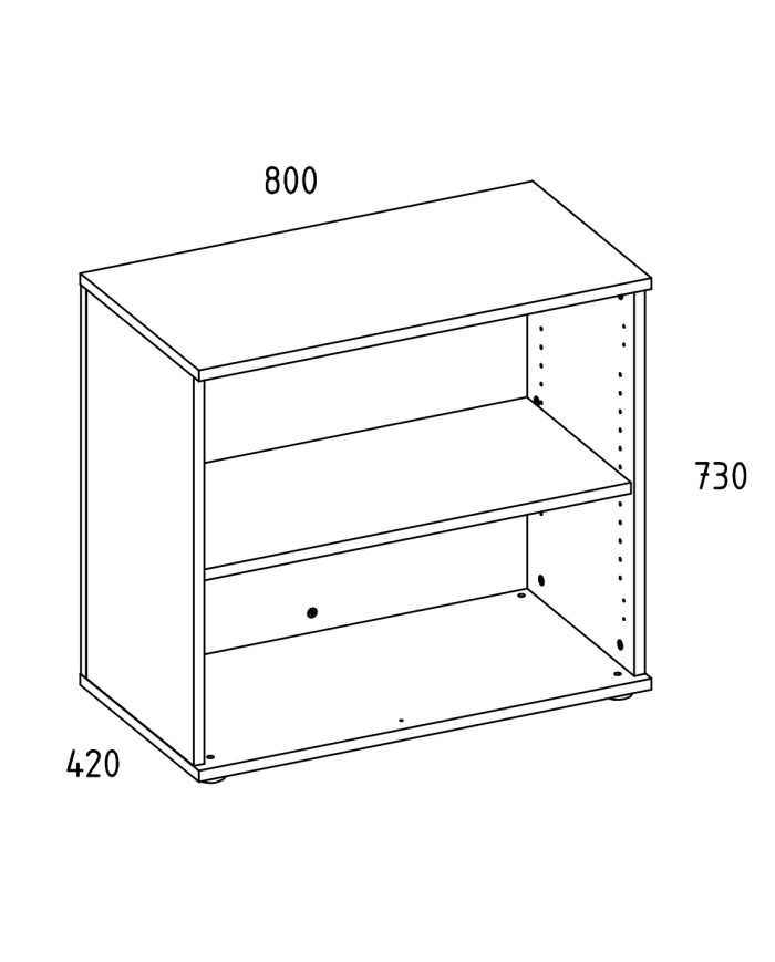 Bibliothèque de bureau Essence 73 cm