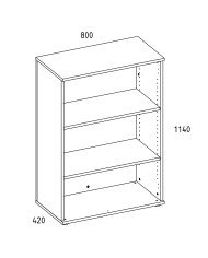 Bibliothèque de bureau Essence 114 cm