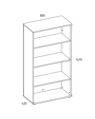 Bibliothèque de bureau Essence 147 cm