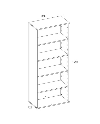 Bibliothèque de bureau Essence 195 cm