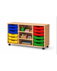 Chariot de 12 bacs et 3 tablettes
