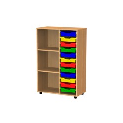 Meuble à bacs, 12 bacs, 122 cm